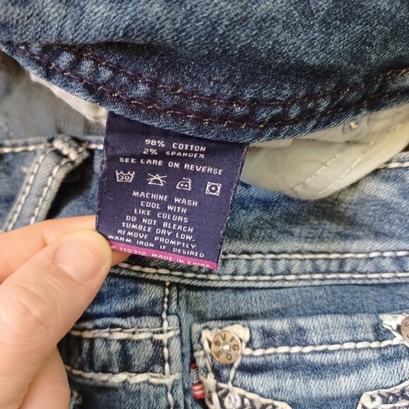 Vigoss Jeans The New York Capri Midrise Cropped Dark Wash Stretch Juniors Size 7 - Picture 11 of 14